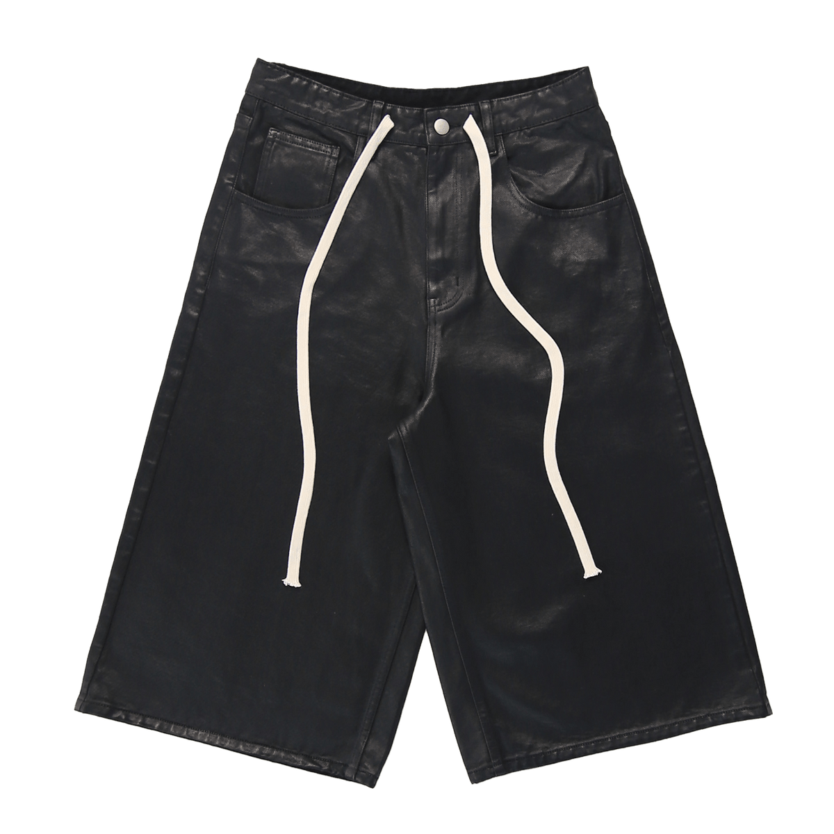 Black Waxed Canvas Shorts