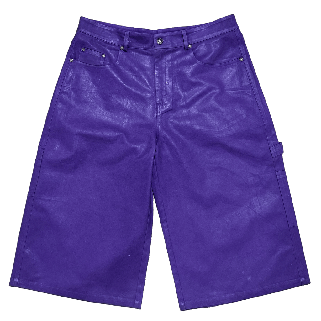 "Purple Reign" Leather Waxed BigTag Shorts