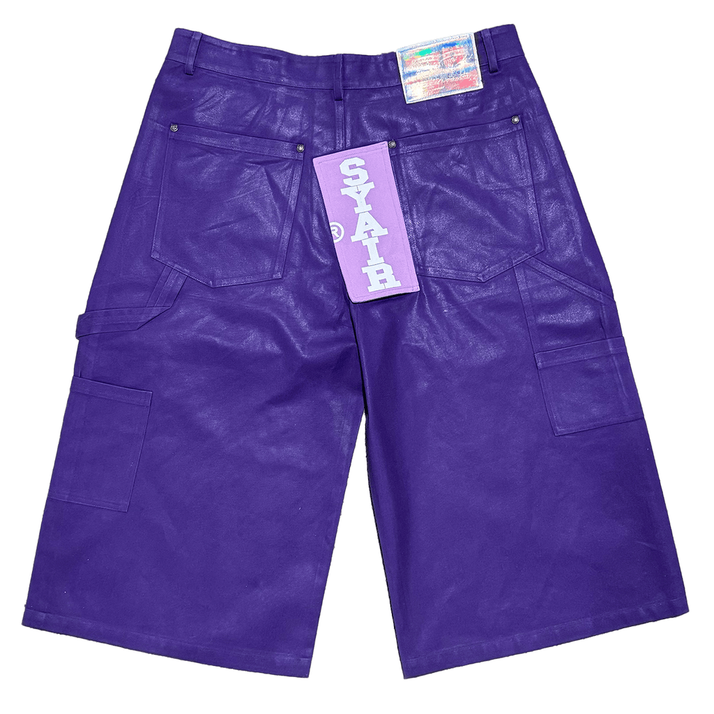 "Purple Reign" Leather Waxed BigTag Shorts